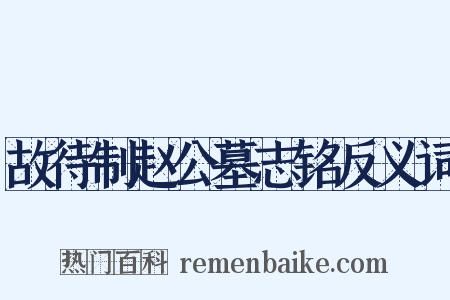 故待制赵公墓志铭反义词是什么意思的图片